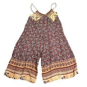 Coco & Jaimeson Floral Jumpsuit L Boho Cottagecore Bloomcore Vacation Summer